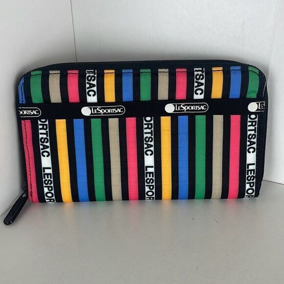 LeSportSac Striped Taylor Zip Around Wallet - Picture 1 of 8